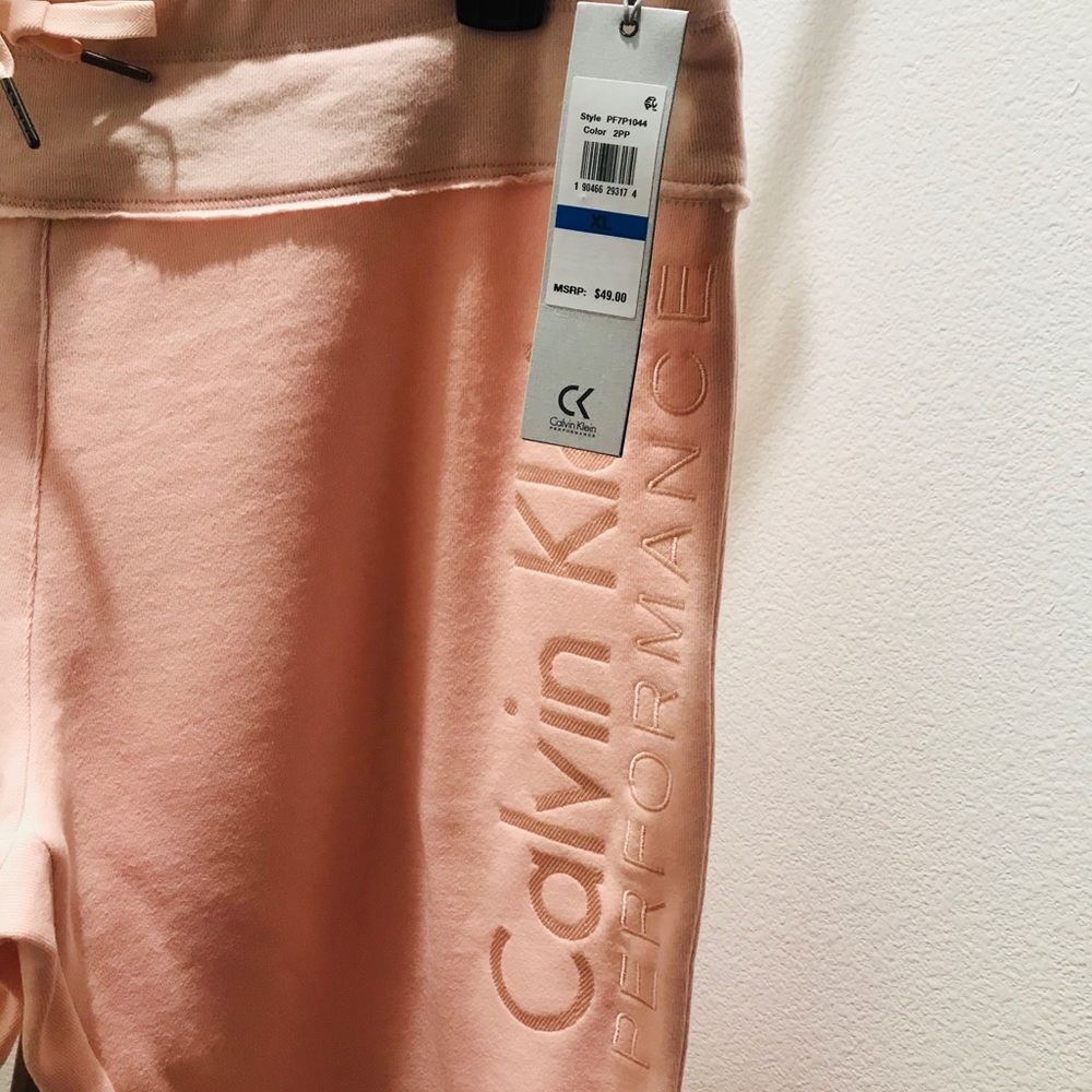 Pink Calvin Klein Performance Sweatpants - Picture 2 of 2